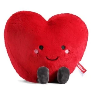Cute Plush Red Heart Pillow Love Pillow Cushion Toy Throw Red Soft Heart Shaped - Picture 1 of 8