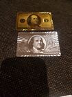 Swap Cards / Playing Cards Pair - Metallic Gold  & Silver Franklin US 100 Dollar