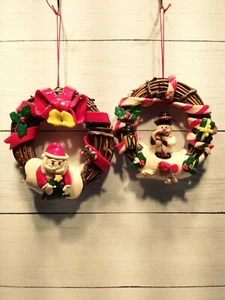 Vintage Santa And Snowman Christmas Ornaments - Picture 1 of 4
