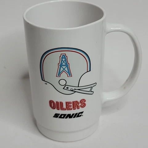 Vintage NFL Houston Oilers Hard Plastic Sonic Dr. Pepper Cup, Mug, Collectors Cover