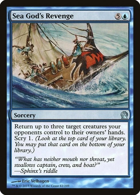 MTG UC REGULAR - THS: THEROS - NM - SEA GOD'S REVENGE 61/249 - Image 1 of 1