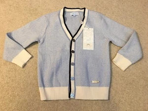 Cárdigan Suéter Nicholas & Bears Niño Pequeño Botones Delanteros Azul Blanco Talla 4Y 110 - Imagen 1 de 11