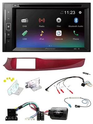 Pioneer Bluetooth Lenkrad USB 2DIN DAB DVD Autoradio für Alfa Giulietta rot 940 - Bild 1 von 4