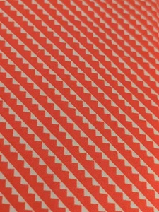 White Diagonal Triangles On Red Cotton Fabric (Moda) - Picture 1 of 5