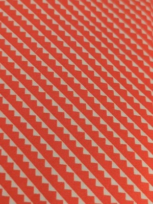 White Diagonal Triangles On Red Cotton Fabric (Moda) - Image 1 of 4