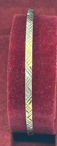 Vintage Armreif Armband Sterlingsilber und goldfarben Art Deco geätzt graviert - Bild 1 von 8
