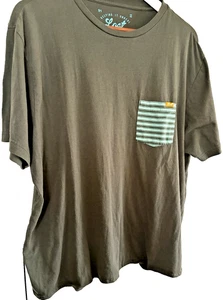 Lost Keeping It Unreal Herren grün Hemd Kurzarm gestreift Tasche XL 48" Brustumfang - Bild 1 von 3