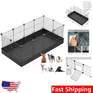 Metall Haustier Laufstall - 12 Platten, wasserdichte Matte, sicher drinnen/draußen Hund Welpe... - Bild 1 von 10