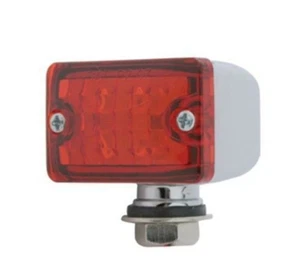 4 Red LED Small Rectangular Chrome Rod Light w/ Red Lens - 12V - Hot Rat Rod - Picture 1 of 1