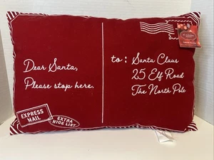 St Nicholas Square Red Postcard to Santa Throw Pillow 12x18 NWT Christmas Decor - Picture 1 of 9