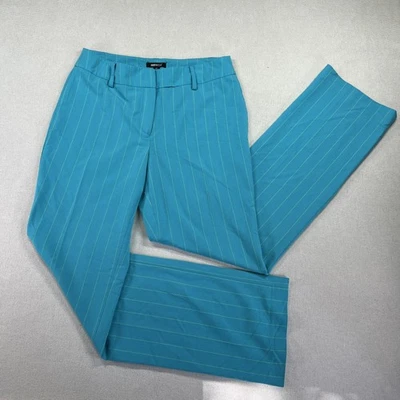 Pantalones Metrostyle Para Mujer 8 Altos Azul Rayas Acampanado Vestido Carrera Pantalones Retro Foto 1 de 4