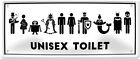 Unisex Toilet WC Klo Toilette Tür Schild 28 x 12 cm Spruch Deko Blechschild 1072