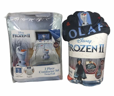 Disney's FROZEN 2 Olaf Twin/Full Reversible Comforter/Sham Set & Snuggle Wrap - Image 1 of 4