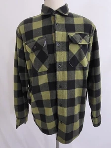 Wrangler Large Green Plaid Green Black Shirt Jacket Flap Pockets Shacket - Picture 1 of 8
