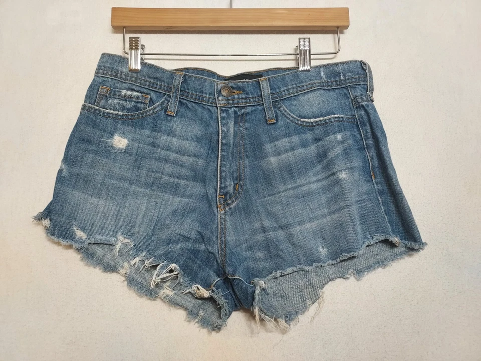 Flying Monkey Womens Denim Shorts Sz 29 Distressed High Rise Daisy Sexy Raw Hem - Image 1 of 4
