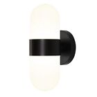 Black Bathroom Wall Sconce Up Down, 7W LED Dimmable Cylinder Wall Lights for ...