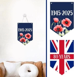 VE Day 80th Anniversary Bunting, War Garland, Celebration Banner, Union Jack↑ - Bild 1 von 13