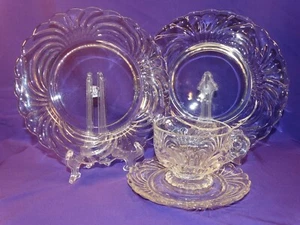 VINTAGE 4-TEILIGES GEDECK CAMBRIDGE GLAS KRISTALL CAPRICE GESCHIRR MCM - Bild 1 von 6