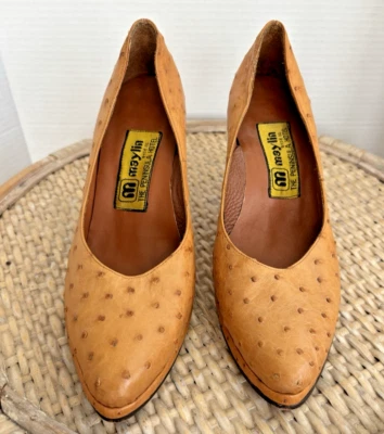VTG Maylin Shoe Co The Peninsula Hotel Ostrich Shoes Women's Heels Pumps - Image 1 of 4