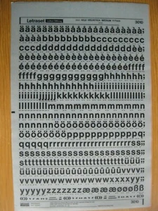 .1 x Letraset Lower Case Helvetica Medium 42pt 11.7mm Sheet 3010 (0) - Picture 1 of 3