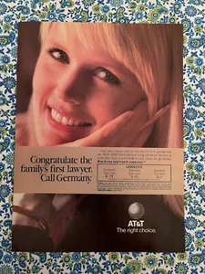 Vintage 1987 AT & T Ferntelefon Printwerbung Anruf Deutschland - Bild 1 von 7