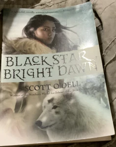 Black Star, Bright Dawn by Scott O'Dell Girl and husky / wolf Story. Paperback - Picture 1 of 2