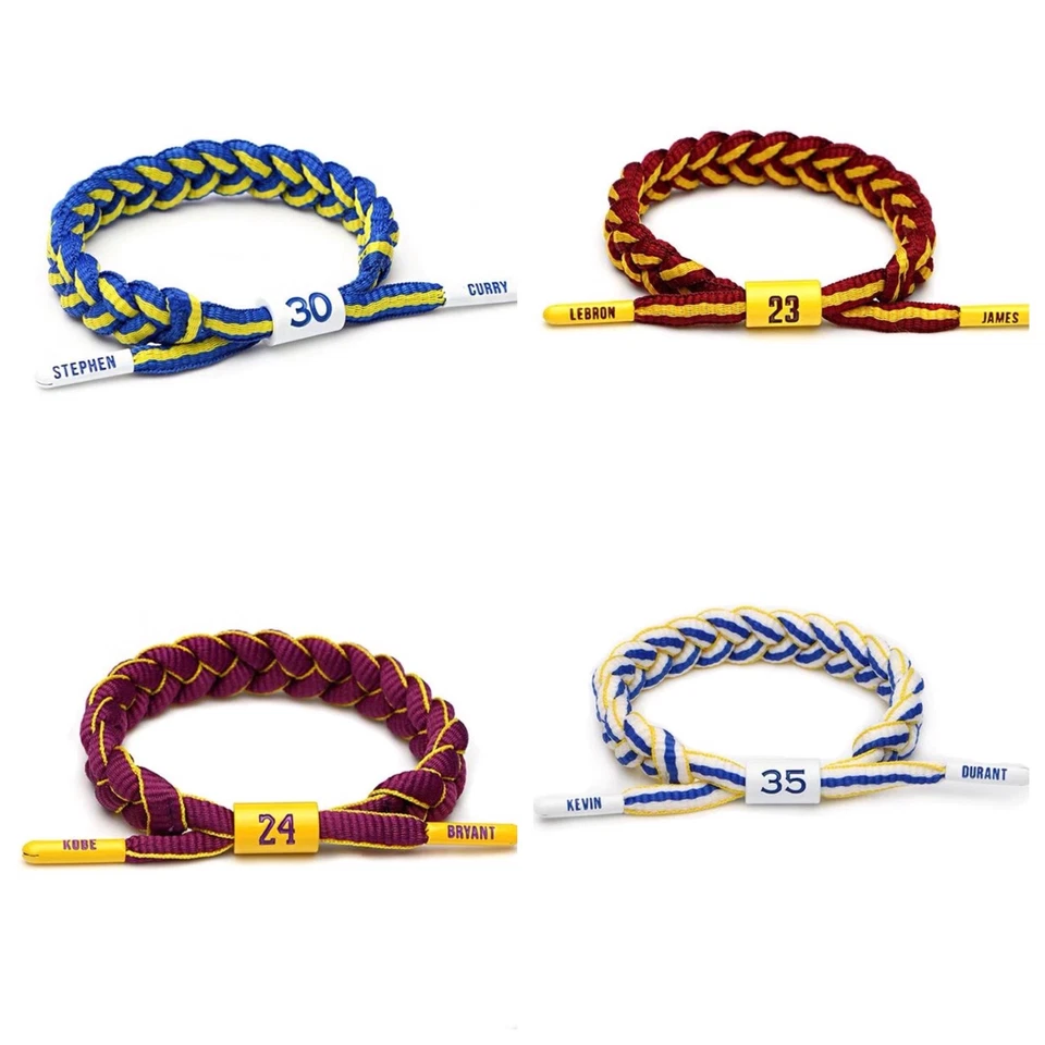 NBA PLAYERS Braided Shoestring Bracelet Durant Curry Lebron Kawhi Jordan Davis - Image 1 of 4