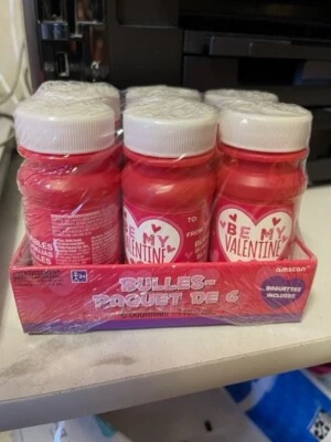 Paquete de 6 burbujas Amscan Be My Valetine 4 fl. oz. ¡¡Cada fiesta favorece nuevo!!! Foto 1 de 3