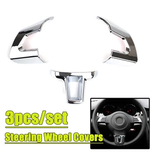 Chrome volant cache couverture cadre pour VW Golf MK6, POLO Bora Touran Eos Jetta - Photo 1/12