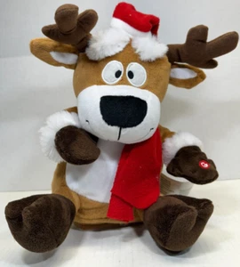 Gemmy Weihnachten animiertes musikalisches Plüsch-Rentier singt Schrei wackeln Augenbrauen Arbeit - Bild 1 von 9