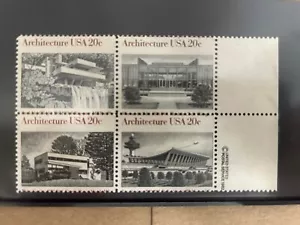 #2019-22 Architecture 20c Block Of 4 Miss Perf Error (see pictures) MNH - Picture 1 of 3