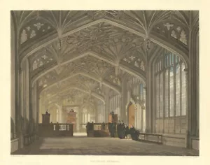 Divinity School. Ackermann's Oxford University 1814 old antique print picture - Foto 1 di 1