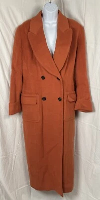 Vintage Women’s Isaac Mizahri Orange Wool Over Coat 10 USA Made 1990s - Image 1 of 4