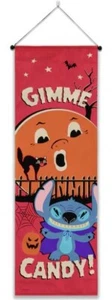 Disney Halloween 15" x 47.5" Stitch Gimme Candy Banner Flag NWT - Picture 1 of 3
