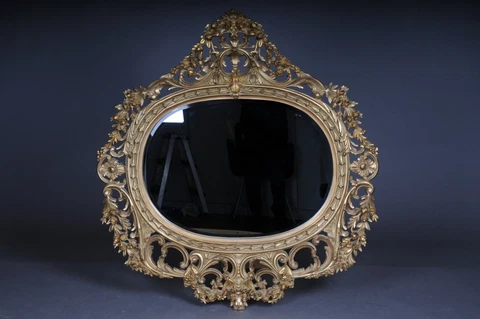 Rich Carved Royal Wall Mirror IN Louis XV, Beech Cover