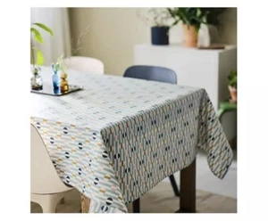 IKEA DAKSJUS Tablecloth, 145x240 cm, Wipeable - Stripe Pattern Blue - Picture 1 of 4