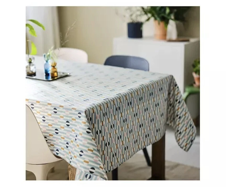 IKEA DAKSJUS Tablecloth, 145x240 cm, Wipeable - Stripe Pattern Blue - Image 1 of 4