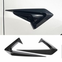 Fit For Tesla Model 3 2017-2021 Carbon Fiber Side Camera Spoiler Strip Trim 2pcs