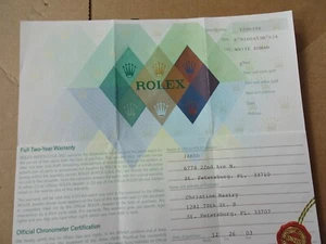 100% original Rolex 79160  Guarantee Paper  y serial - Picture 1 of 3