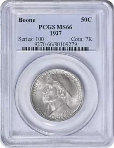 1937 Boone Commemorative Half MS66 PCGS Mint State 66 - Picture 1 of 2