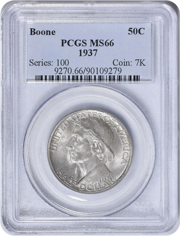 1937 Boone Commemorative Half MS66 PCGS Mint State 66 - Image 1 of 2