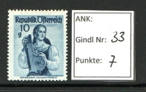 Plattenfehler Trachten 10g Gindl Nr.33 postfrisch - Imagen 1 de 1