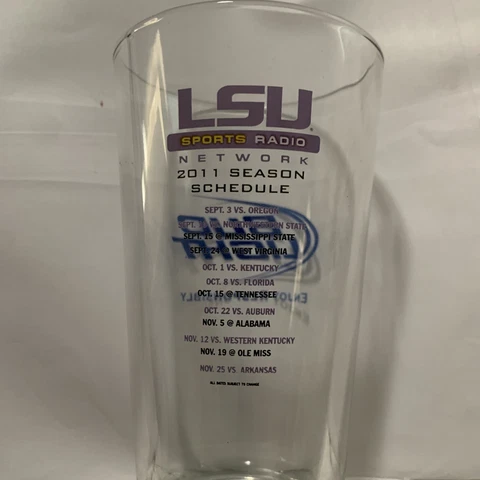 LSU Tigers Sports Radio Network 2011 Football schedule Pint Glass Cover