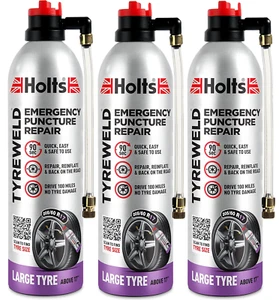 3 x 500ml Holts Tyreweld Tyre Weld Emergency Puncture Repair Seal Inflates Large - Picture 1 of 1