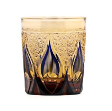 Crystal Whiskey Glass Tumbler Japanese Style Edo Kiriko Glass 9oz/250ml Blue