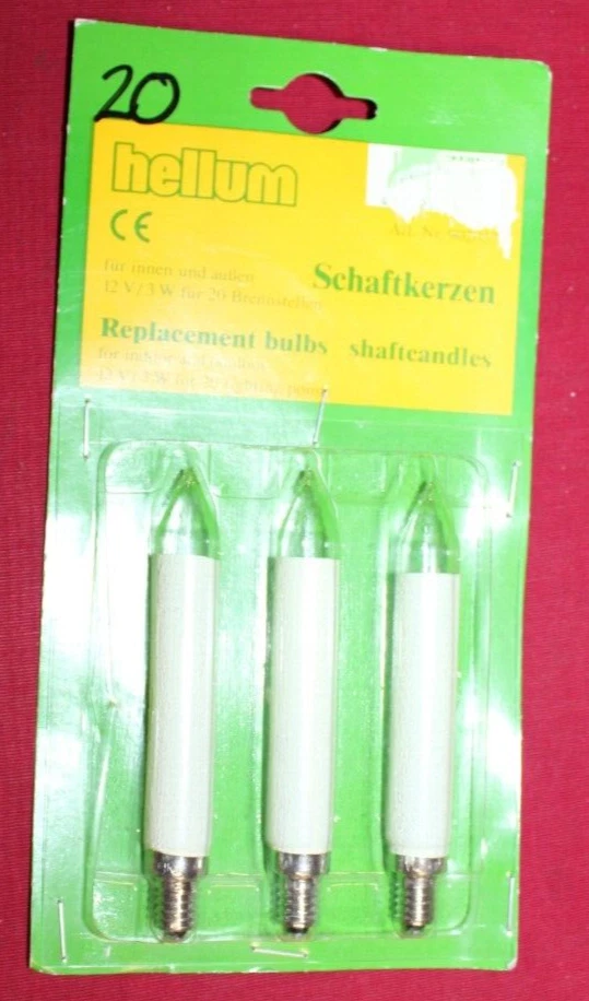Ersatzbirnen 3 Stück 12 V 3 W  für 20 Brennstellen Neu OVP - Bild 1 von 1