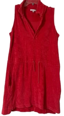 Vestido Orlebar Marrón Terry Playa Traje de Baño Encubrimiento Talla Pequeña Rojo/Rosa (M6) Foto 1 de 4