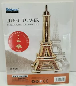 Robotime 3D Laser-Cut Wooden Puzzle Eiffel Tower Model Kit. Free Ship US Seller - Picture 1 of 2