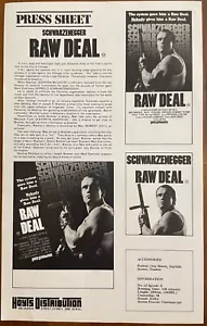 Raw Deal 1986 Arnold Schwarzenegger - Australian Cinema Press Sheet - FREE POST - Bild 1 von 1