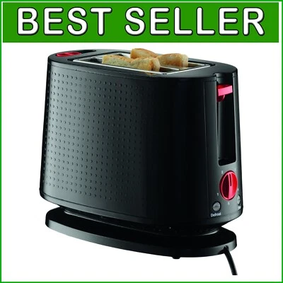 900 Watts Black Bistro Toaster with Variable Browning & Defrost Settings - Image 1 of 4